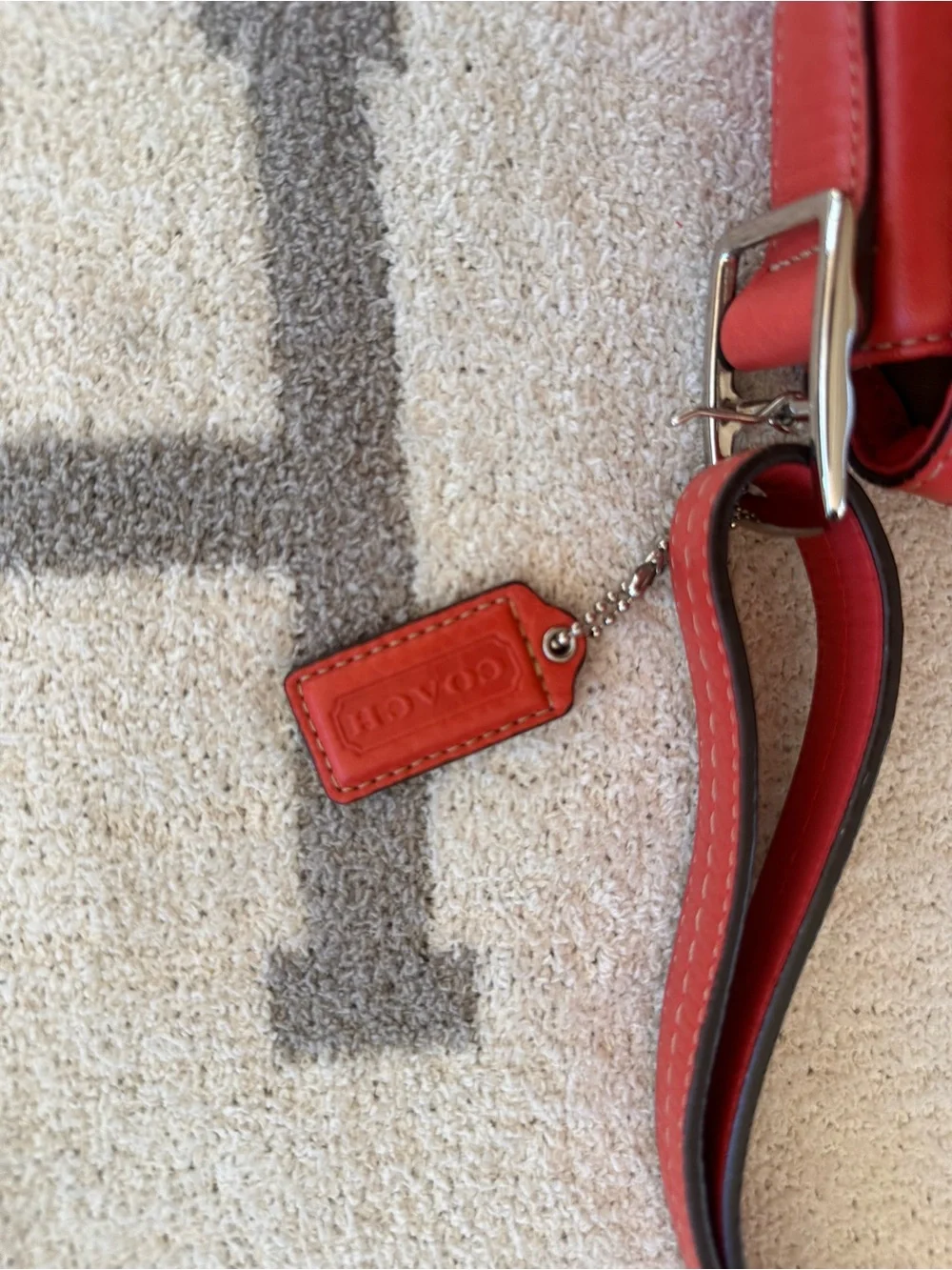 Red Leather Crossbody Shoulder Bag - Classic Turnlock Coach